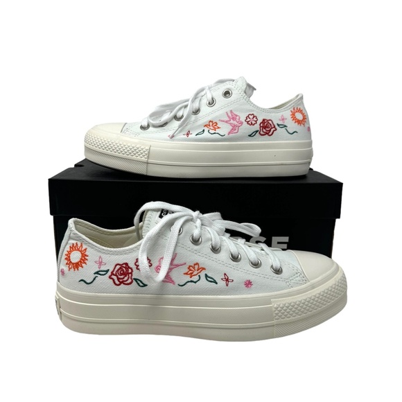 Converse Chuck Taylor Lift Platform Sneakers Canvas White Shoes Women's A10822C - Picture 8 of 11